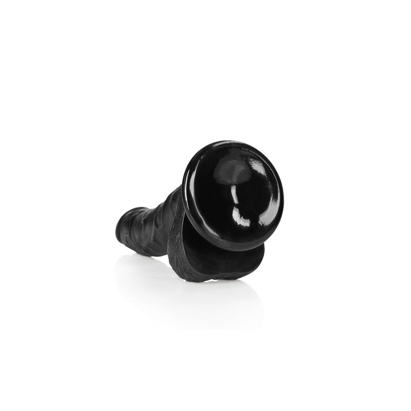 REALROCK Realistic Regular Curved Dong with Balls - 18 cm – Black