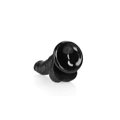 REALROCK Realistic Regular Curved Dong with Balls - 18 cm – Black