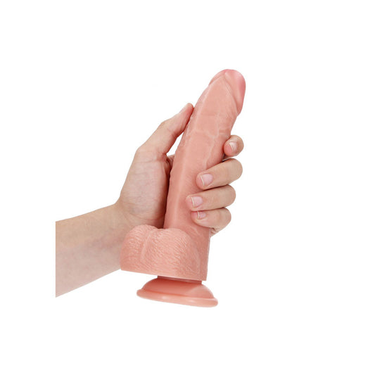 REALROCK Realistic Regular Curved Dong with Balls - 20.5 cm – Flesh