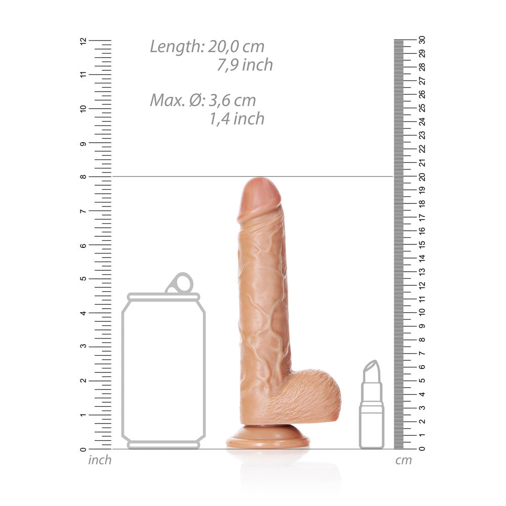 REALROCK Straight Realistic Dildo with Balls - 18 cm – Tan