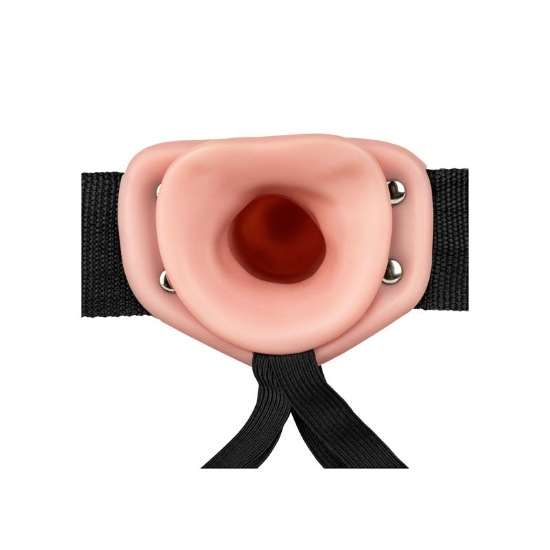 REALROCK Vibrating Hollow Strap-on - 15.5 cm – Flesh