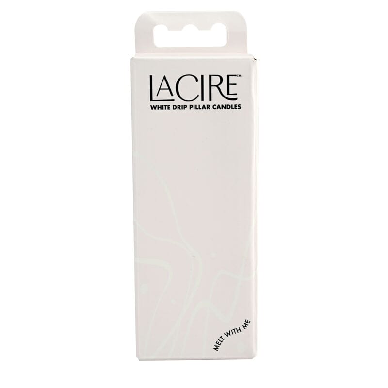 LaCire Drip Pillar Candles – White