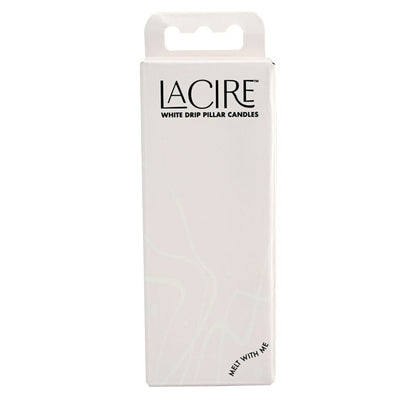 LaCire Drip Pillar Candles – White