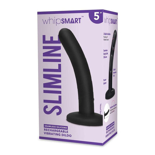 WhipSmart 5'' Slimline Rechargeable Vibrating Dildo – Black